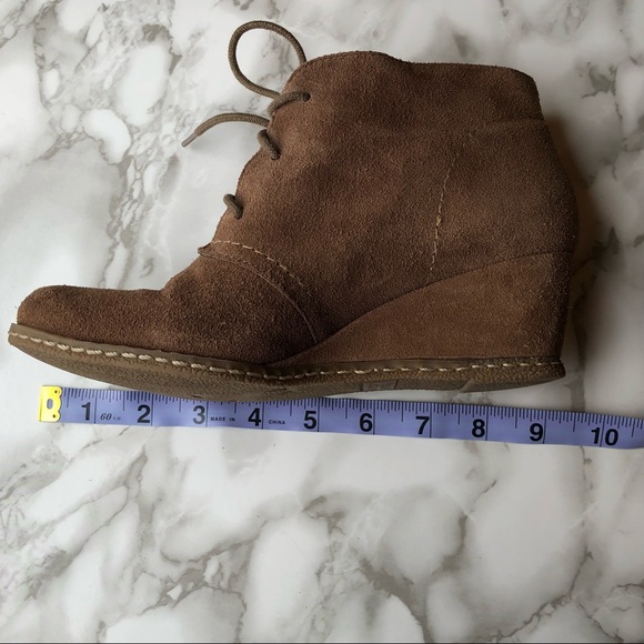 Franco Sarto Mocha Brown or Latte Brown Coloured Lace Up Suede Wedges - Picture 12 of 14